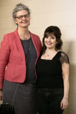 Symphony on the Bay Season Finale at the Burlington Performing Arts Centre, Burlington, ON with Maestro Claudio Vena and Pianist Catherine Wilson, soloist, on Sunday, May 13, 2018.  This photo was taken backstage at BPAC following the concert:  Liz Delaney from SOTB Management with Pianist Catherine Wilson. Photo by Marion Voysey