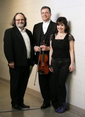 Symphony on the Bay Season Finale at the Burlington Performing Arts Centre, Burlington, ON with Maestro Claudio Vena and Pianist Catherine Wilson, soloist, on Sunday, May 13, 2018.  This photo was taken backstage at BPAC following the concert:  Maestro Claudio Vena, Corey Gemmell, CM of SOTB, and Pianist Catherine Wilson.  Photo by Marion Voysey