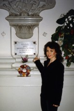 Pianist Catherine Wilson in Warsaw, Poland in 1997 at the Baroque Church of the Holy Cross where lies the heart of composer Frederic Chopin.  This photo taken was following the video shoot of Catherine performing Chopin’s ‘Berceuse’, Op. 57 in D Flat Major at Chopin’s Birth House in Zelazola Wola, Poland. This is one of five videos for the Series entitled Classical Vignettes, that was created by NY City videographer Peter Rosen.  